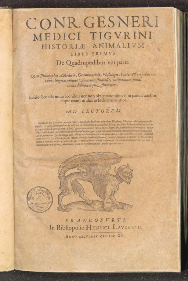CONR. GESNERI MEDICI TIGVRINI HISTORIAE ANIMALIVM