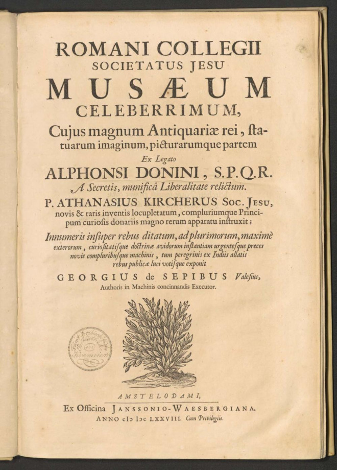 ROMANI COLLEGII SOCIETATIS JESU, MUSAEUM CELEBERRIMUM