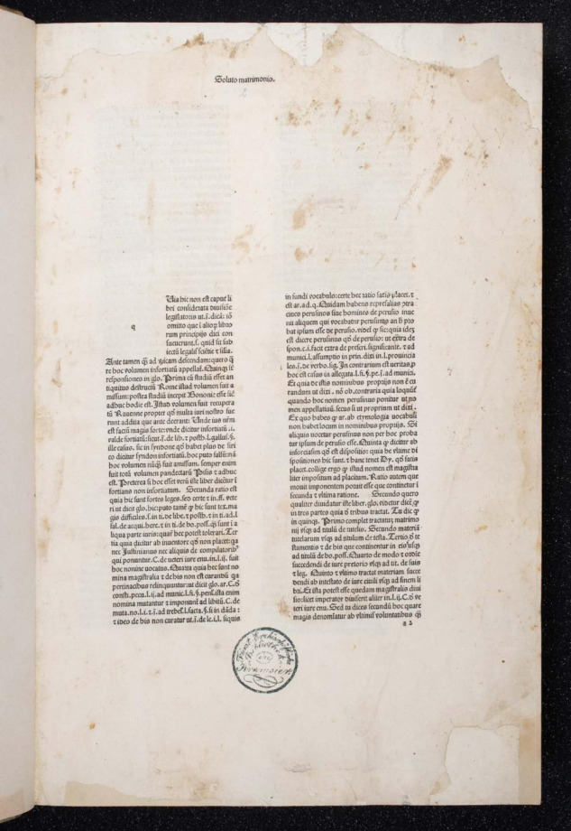 Lectura super prima parte Infortiati 