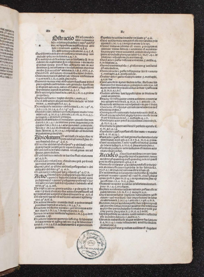 Quaestiones in quattuor libros Sententiarum cum textu Petri Lombardi.