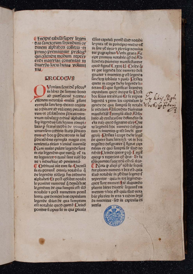 Legenda aurea sanctorum, sive Lombardica historia 