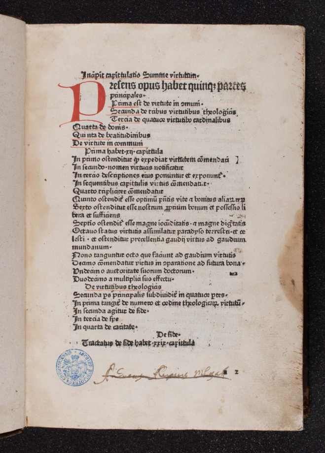 Summa de virtutibus et vitiis.