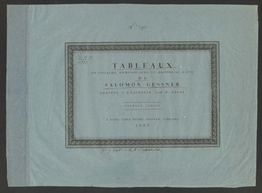 TABLEAUX EN GOUACHE, DEMI-GOUACHE ET DESSINS AU LAVIS DE SALOMON GESSNER.