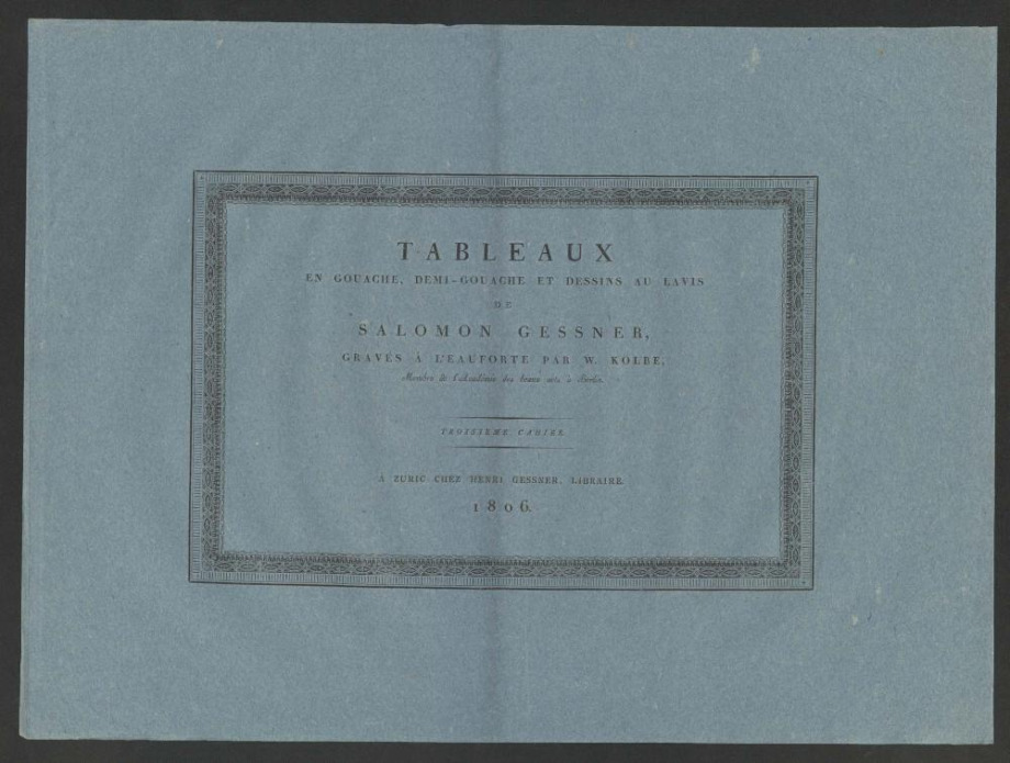 TABLEAUX EN GOUACHE, DEMI-GOUACHE ET DESSINS AU LAVIS DE SALOMON GESSNER.