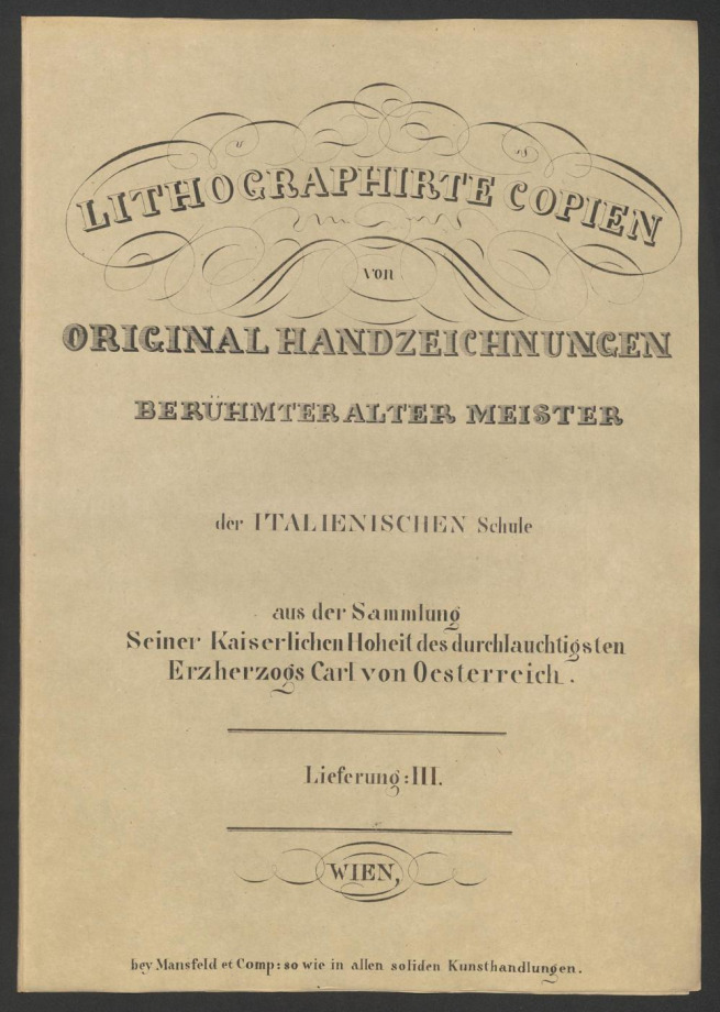 LITHOGRAPHIRTE COPIEN VON ORIGINAL HANDZEICHNUNGEN BERÜHMTER ALTER MEISTER der ITALIENISCHEN Schule