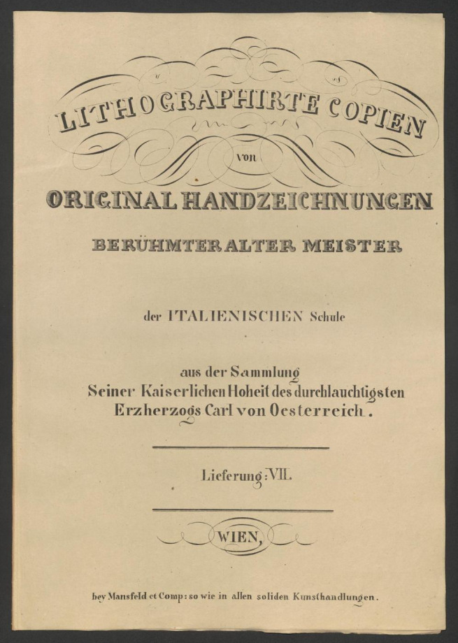 LITHOGRAPHIRTE COPIEN VON ORIGINAL HANDZEICHNUNGEN BERÜHMTER ALTER MEISTER der ITALIENISCHEN Schule