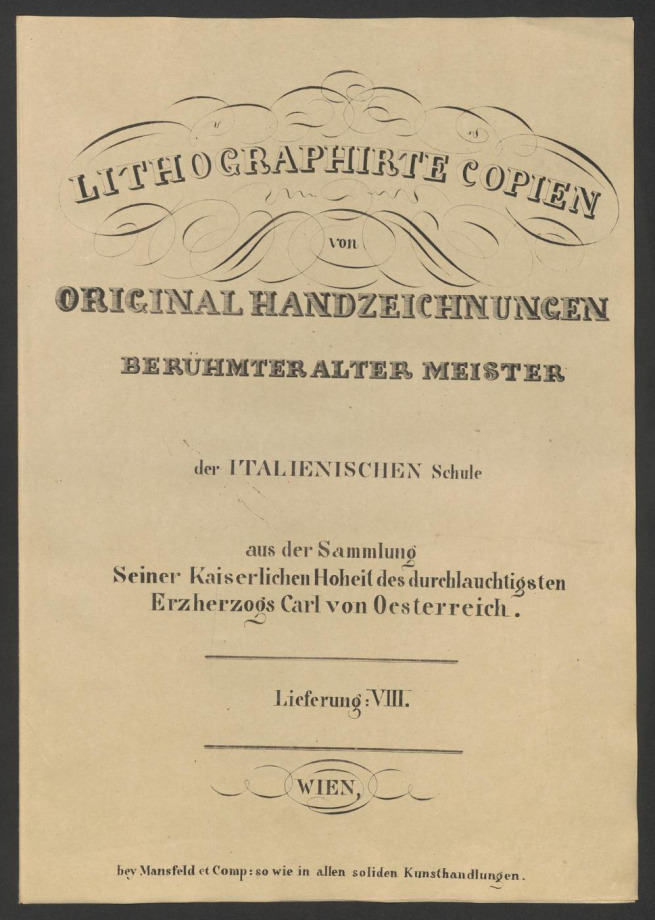 LITHOGRAPHIRTE COPIEN VON ORIGINAL HANDZEICHNUNGEN BERÜHMTER ALTER MEISTER der ITALIENISCHEN Schule