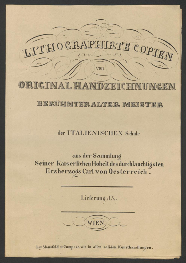 LITHOGRAPHIRTE COPIEN VON ORIGINAL HANDZEICHNUNGEN BERÜHMTER ALTER MEISTER der ITALIENISCHEN Schule