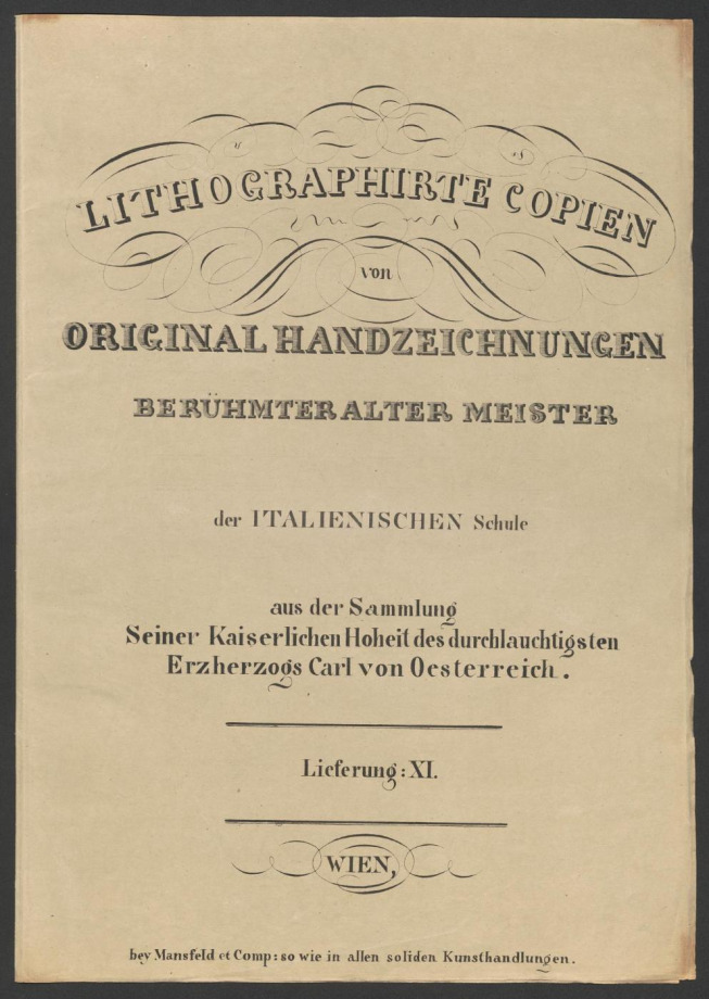 LITHOGRAPHIRTE COPIEN VON ORIGINAL HANDZEICHNUNGEN BERÜHMTER ALTER MEISTER der ITALIENISCHEN Schule