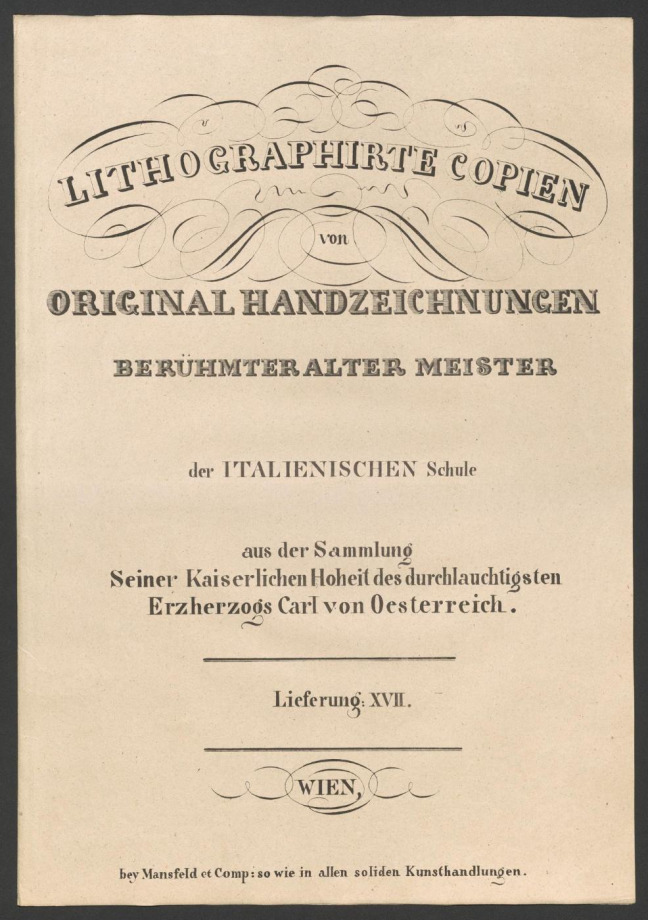 LITHOGRAPHIRTE COPIEN VON ORIGINAL HANDZEICHNUNGEN BERÜHMTER ALTER MEISTER der ITALIENISCHEN Schule