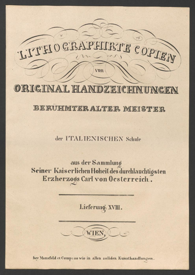LITHOGRAPHIRTE COPIEN VON ORIGINAL HANDZEICHNUNGEN BERÜHMTER ALTER MEISTER der ITALIENISCHEN Schule