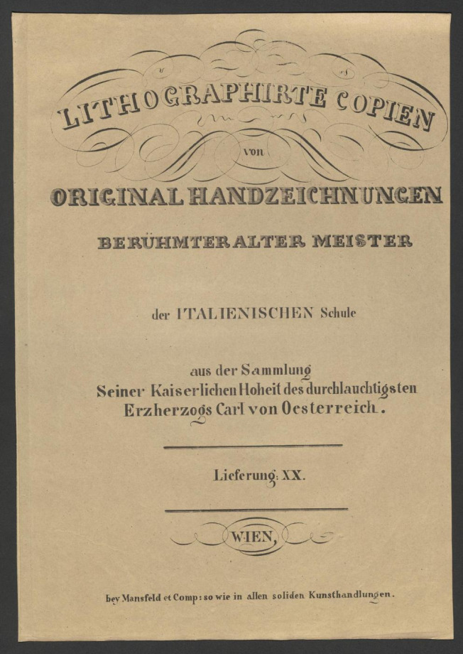 LITHOGRAPHIRTE COPIEN VON ORIGINAL HANDZEICHNUNGEN BERÜHMTER ALTER MEISTER der ITALIENISCHEN Schule