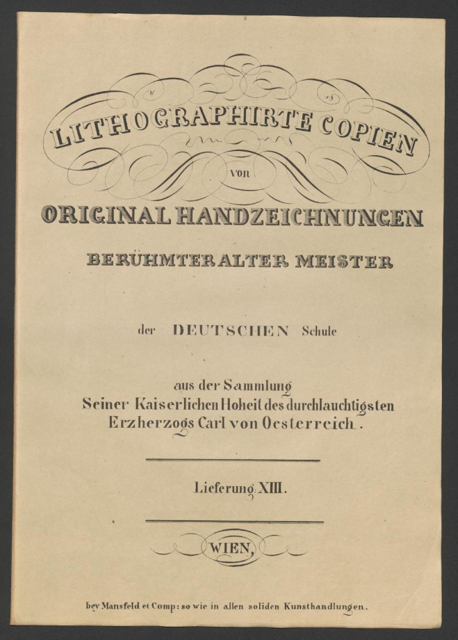 LITHOGRAPHIRTE COPIEN VON ORIGINAL HANDZEICHNUNGEN BERÜHMTER ALTER MEISTER der DEUTSCHEN Schule