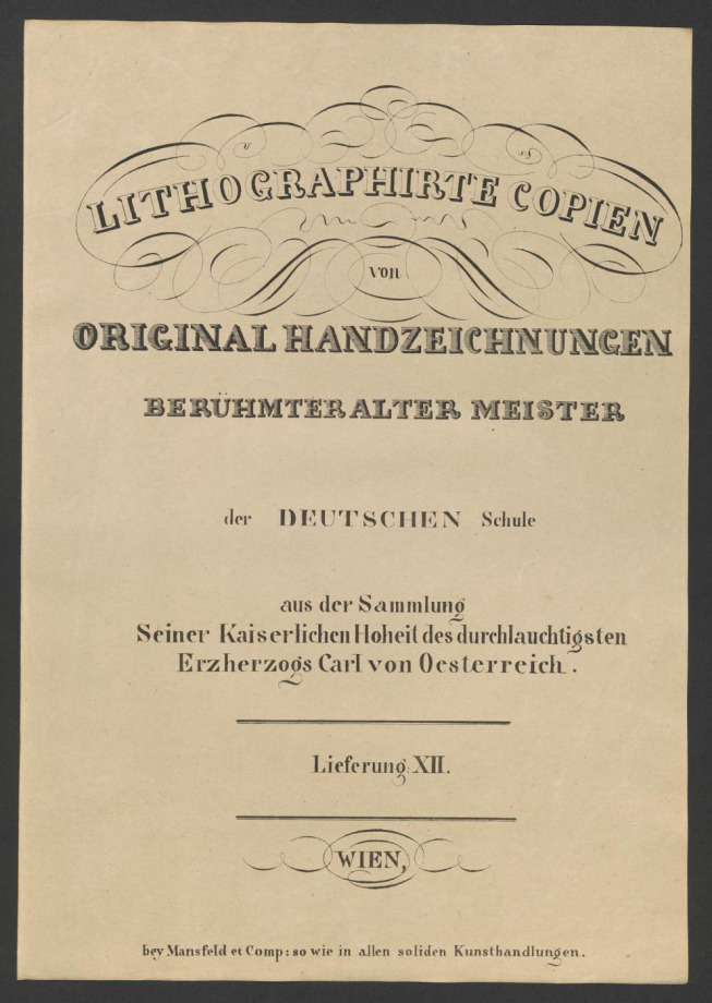LITHOGRAPHIRTE COPIEN VON ORIGINAL HANDZEICHNUNGEN BERÜHMTER ALTER MEISTER der DEUTSCHEN Schule