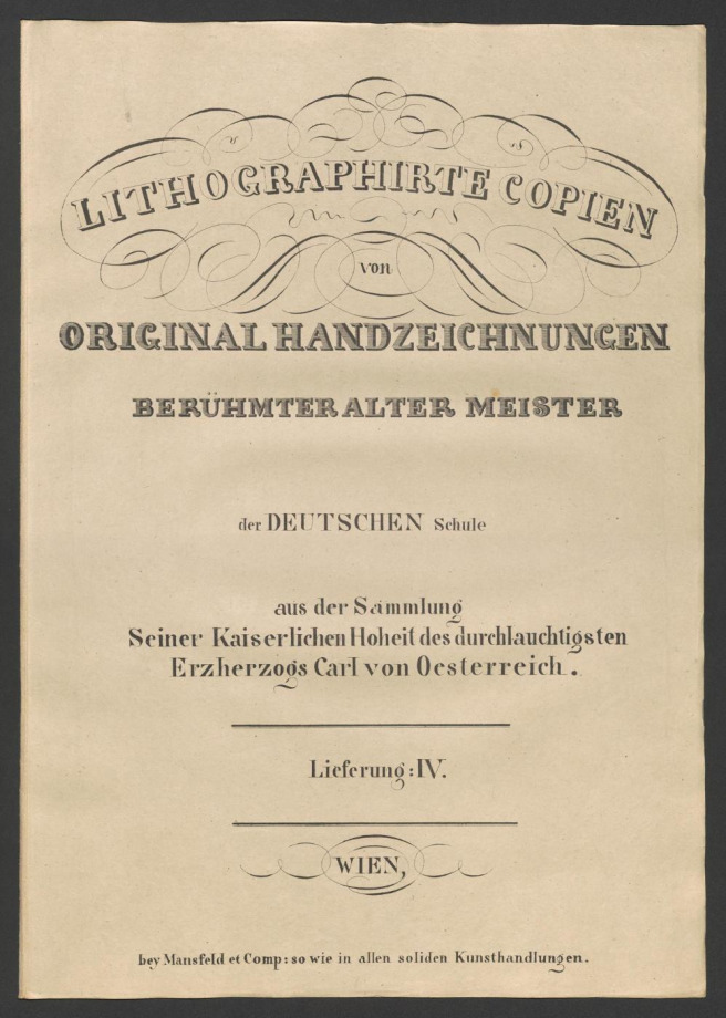 LITHOGRAPHIRTE COPIEN VON ORIGINAL HANDZEICHNUNGEN BERÜHMTER ALTER MEISTER der DEUTSCHEN Schule