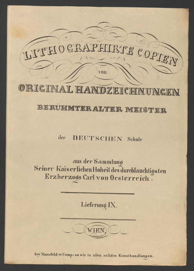 LITHOGRAPHIRTE COPIEN VON ORIGINAL HANDZEICHNUNGEN BERÜHMTER ALTER MEISTER der DEUTSCHEN Schule