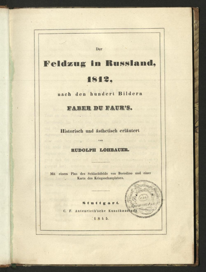 Der Feldzug in Russland, 1812