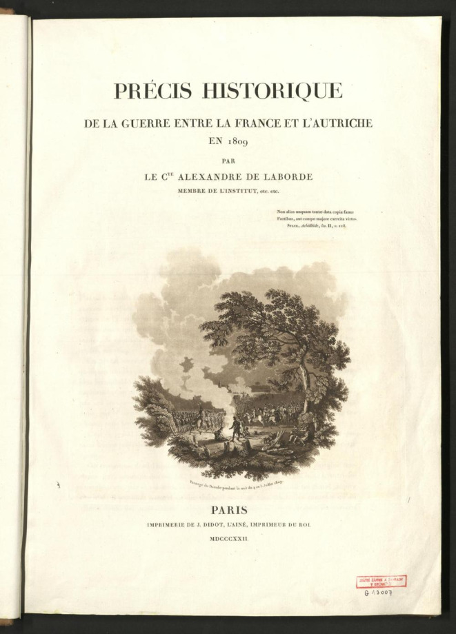 PRÉCIS HISTORIQUE DE LA GUERRE ENTRE LA FRANCE ET L'AUTRICHE EN 1809.