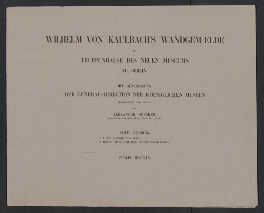 WILHELM VON KAULBACH'S WANDGEMAELDE IM TREPPENHAUSE DES NEUEN MUSEUMS ZU BERLIN