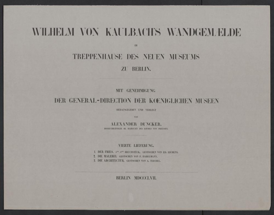 WILHELM VON KAULBACH'S WANDGEMAELDE IM TREPPENHAUSE DES NEUEN MUSEUMS ZU BERLIN