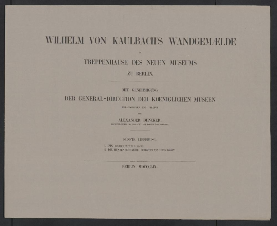 WILHELM VON KAULBACH'S WANDGEMAELDE IM TREPPENHAUSE DES NEUEN MUSEUMS ZU BERLIN