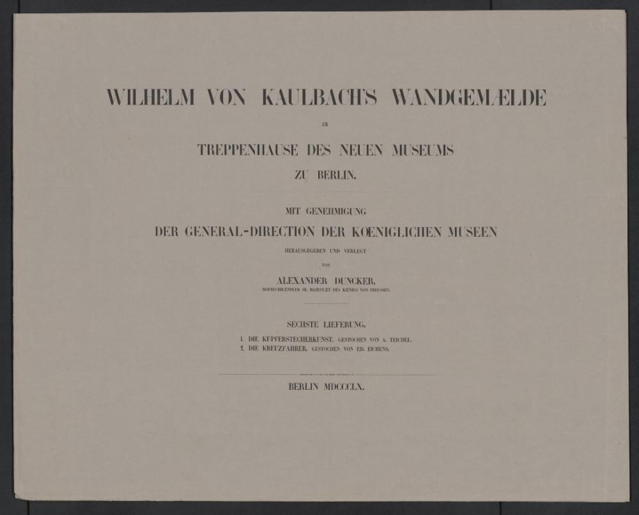 WILHELM VON KAULBACH'S WANDGEMAELDE IM TREPPENHAUSE DES NEUEN MUSEUMS ZU BERLIN