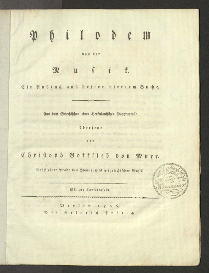 Philodem von der Musik