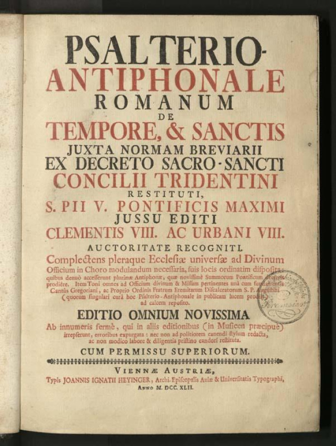 PSALTERIO-ANTIPHONALE ROMANUM DE TEMPORE, & SANCTIS