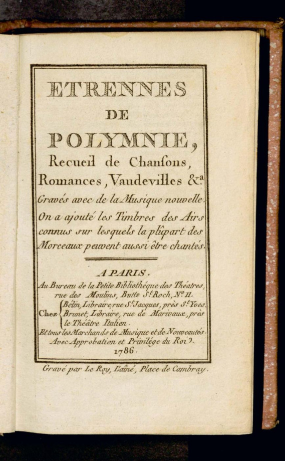 ETRENNES DE POLYMNIE