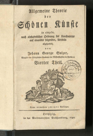 Allgemeine Theorie der Schönen Künste in einzeln