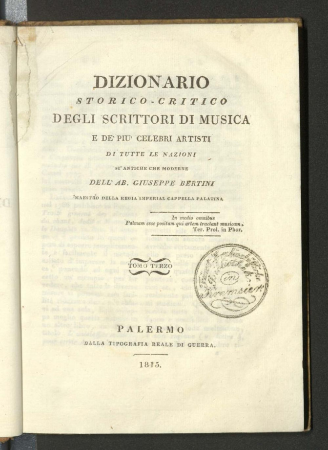 Dizionario storico-critico degli scrittori di musica