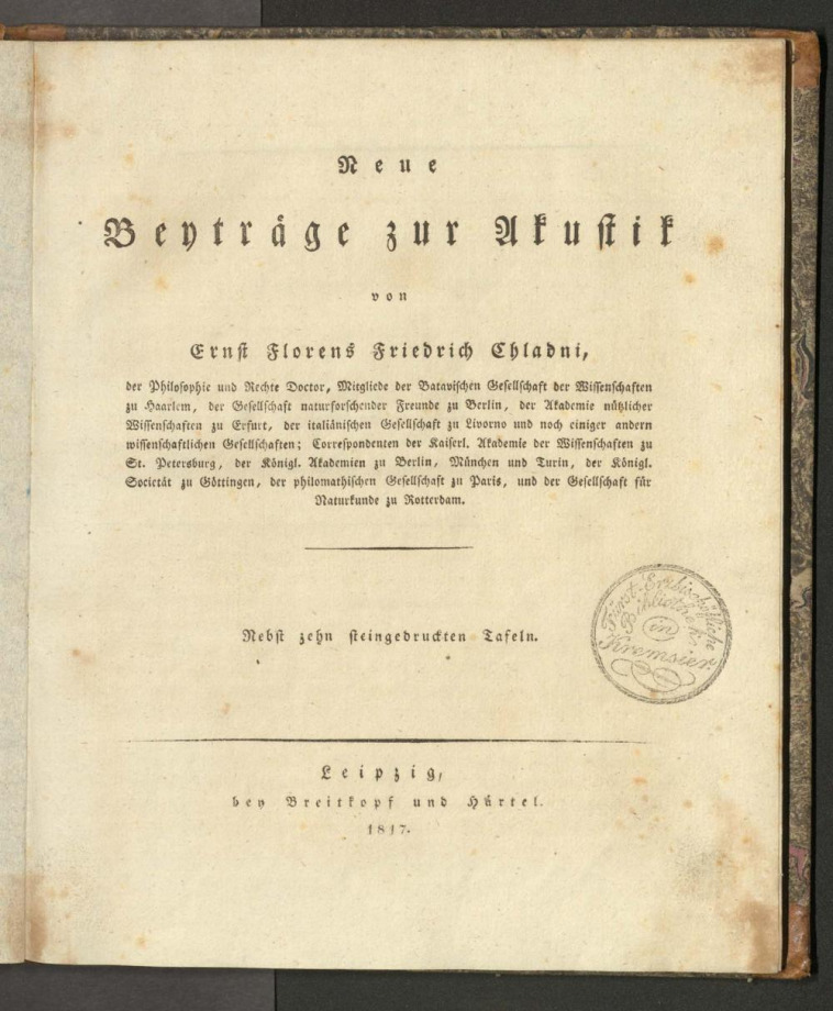 Neue Beiträge zur Akustik