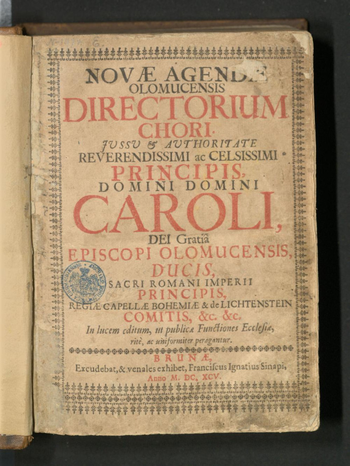 NOVAE AGENDAE OLOMUCENSIS DIRECTORIUM CHORI 