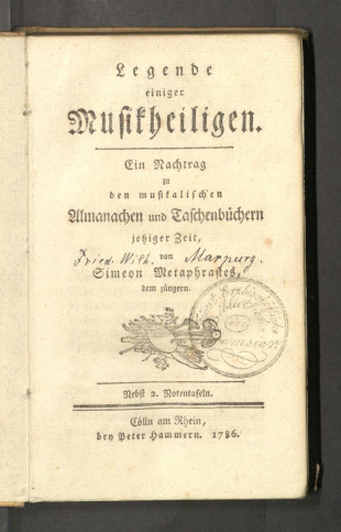 Legende einiger Musikheiligen