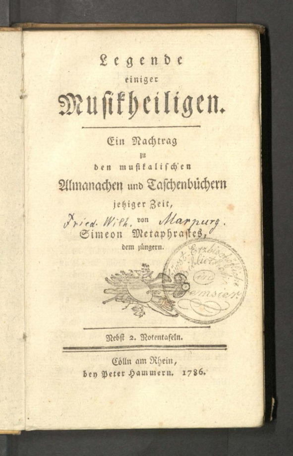 Legende einiger Musikheiligen