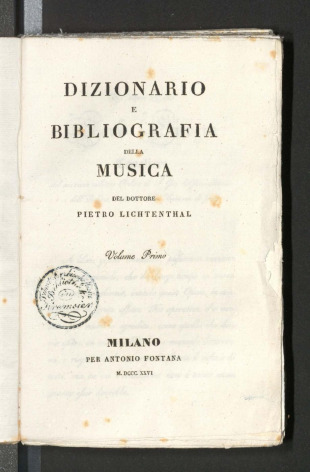 DIZIONARIO E BIBLIOGRAFIA DELLA MUSICA