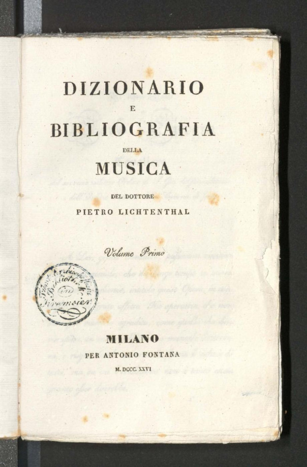 DIZIONARIO E BIBLIOGRAFIA DELLA MUSICA