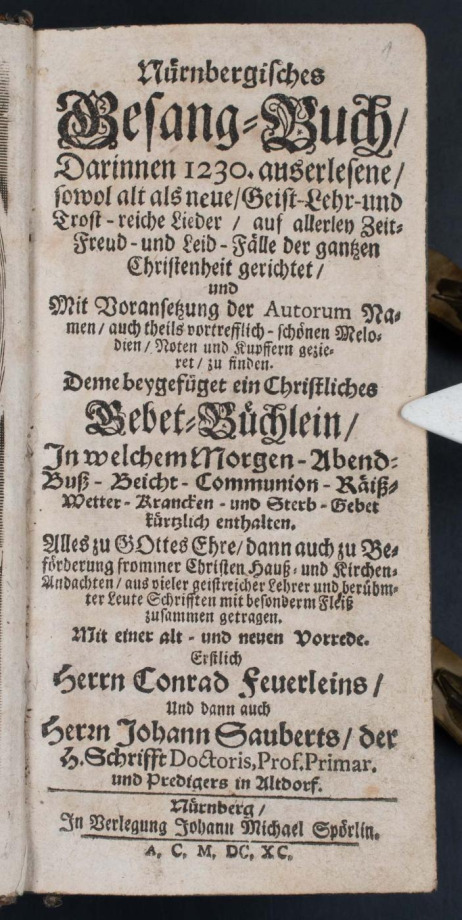 Nürnbergisches Gesang-Buch, darinnen 1230 auserlesene