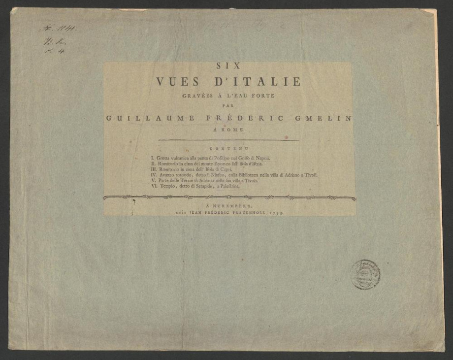 SIX VUES D'ITALIE GRAVÉES A L'EAU FORTE