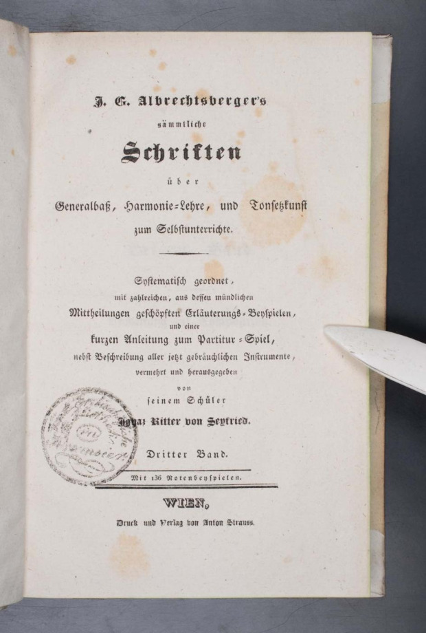 J. G. Albrechtsberger's sämmtliche Schriften über Generalbaß, Harmonie-Lehre, und Tonsetzkunst; zum Selbstunterrichte