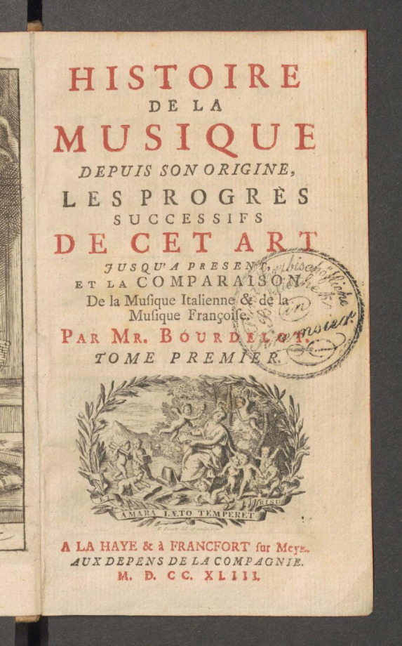 HISTOIRE DE LA MUSIQUE DEPUIS SON ORIGINE, LES PROGRÈS SUCCESSIFS DE CET ART JUSQUES À PRÉSENT
