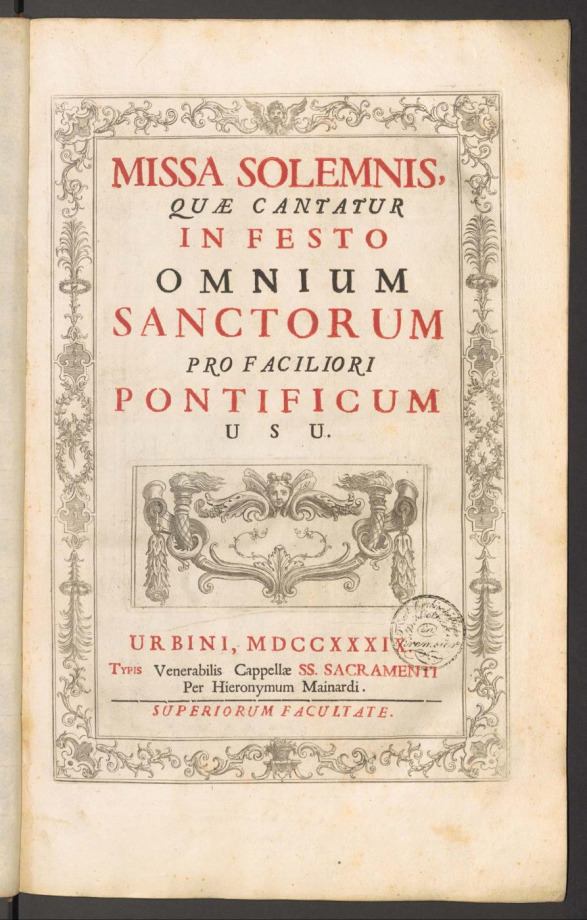 MISSA SOLEMNIS QUAE CANTATUR IN FESTO OMNIUM SANCTORUM