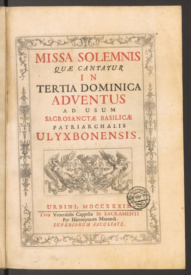 MISSA SOLEMNIS QUAE CANTATUR IN TERTIA DOMINICA ADVENTUS