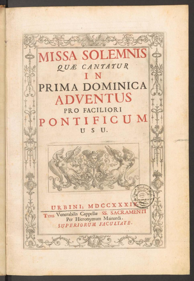 MISSA SOLEMNIS QUAE CANTATUR IN PRIMA DOMINICA ADVENTUS