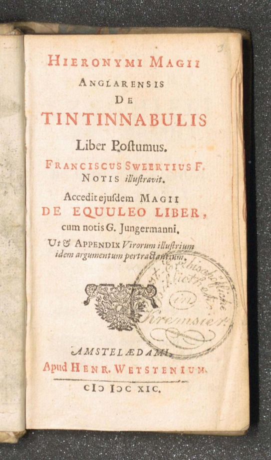 HIERONYMI MAGII ANGLARENSIS DE TINTINNABULIS