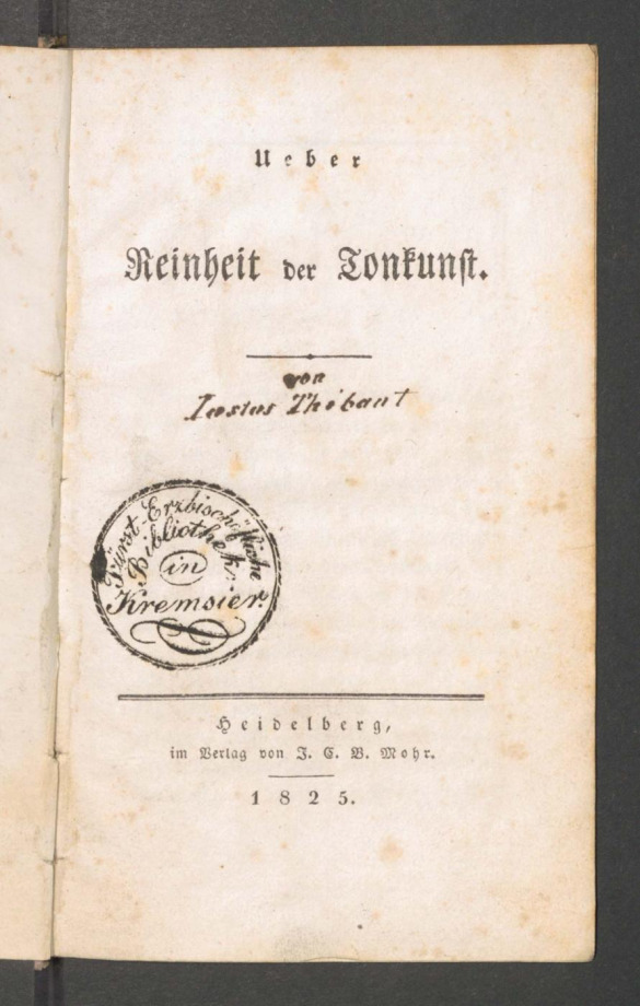 Ueber Reinheit der Tonkunst 
