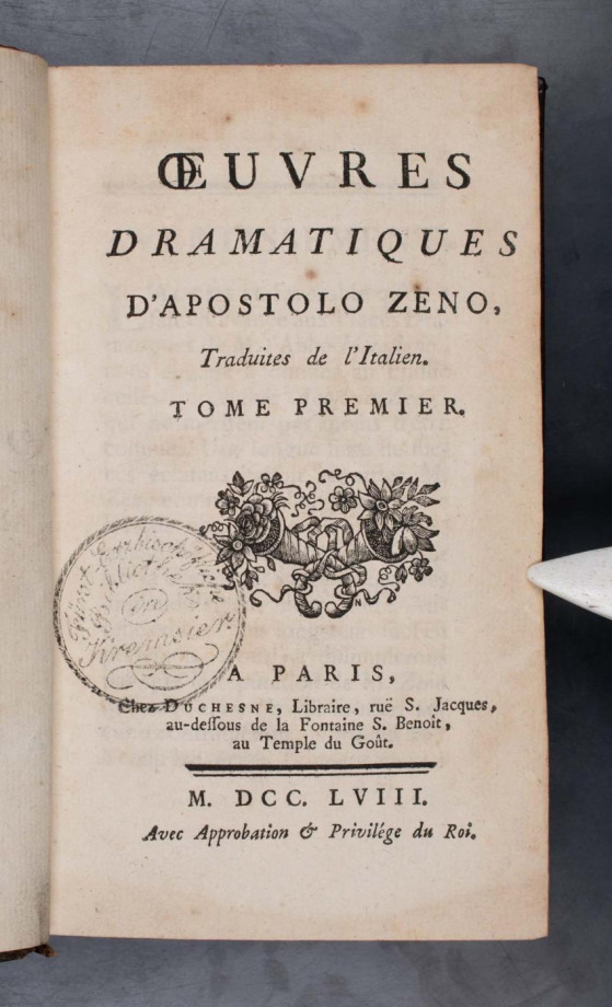Oeuvres dramatiques d'Apostolo Zeno
