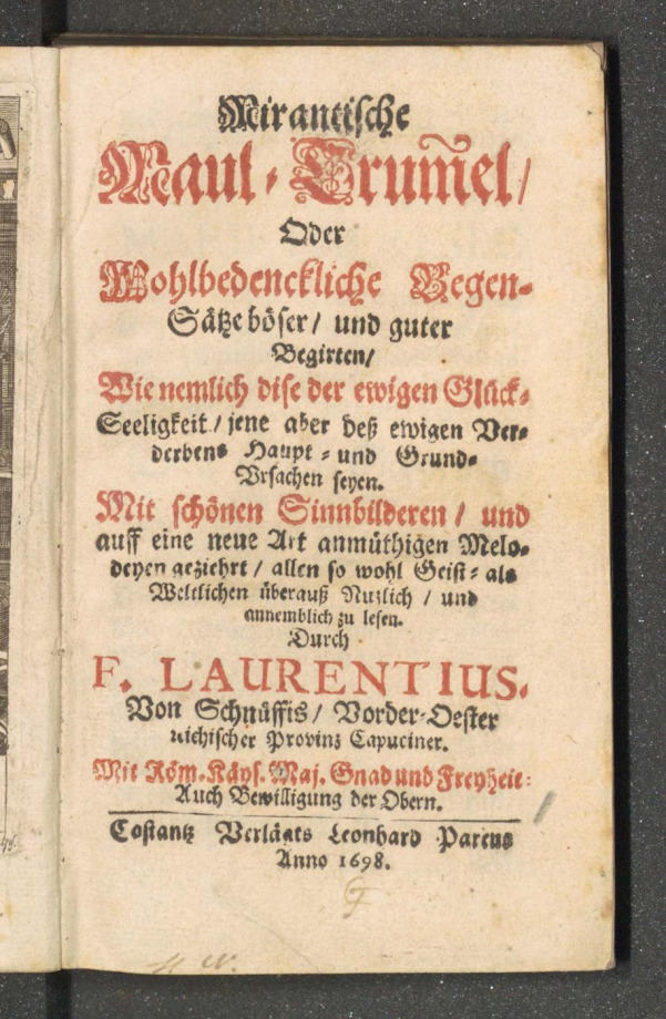 Mirantische Maul-Trummel Oder Wohlbedenckliche Gegensätze böser, und guter Begirten