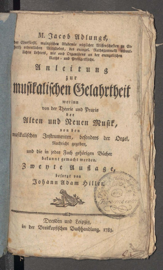 Anleitung zur musikalischen Gelahrtheit