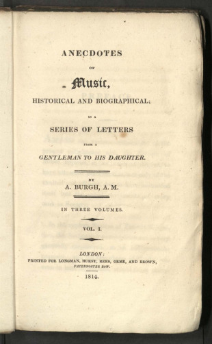 ANECDOTES OF Music, HISTORICAL AND BIOGRAPHICAL